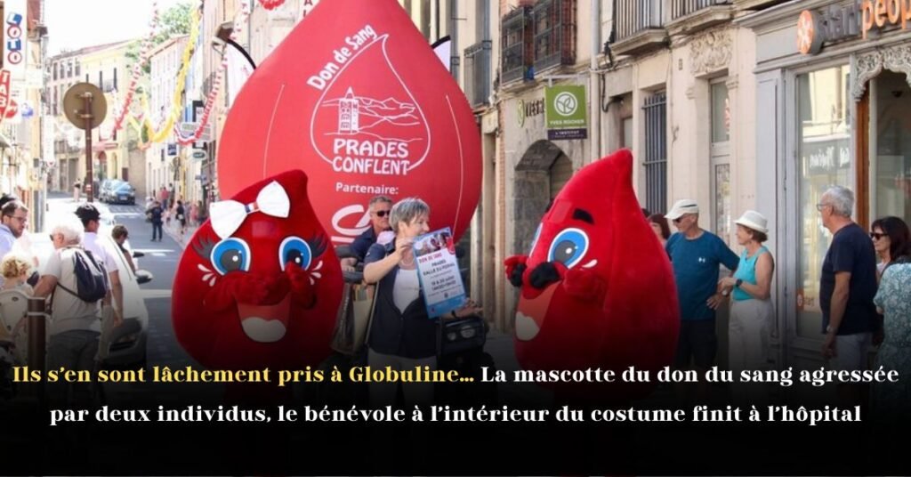 Ils s’en sont lâchement pris à Globuline… La mascotte du don du sang agressée par deux individus, le bénévole à l’intérieur du costume finit à l’hôpital