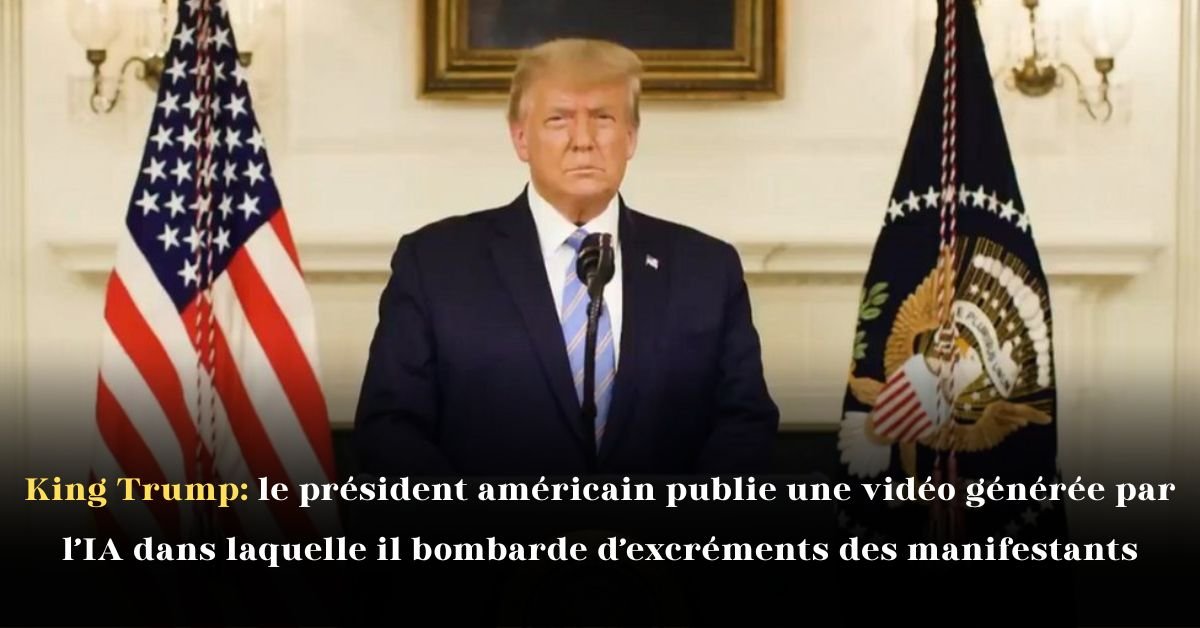 King Trump: le président américain publie une vidéo générée par l’IA dans laquelle il bombarde d’excréments des manifestants
